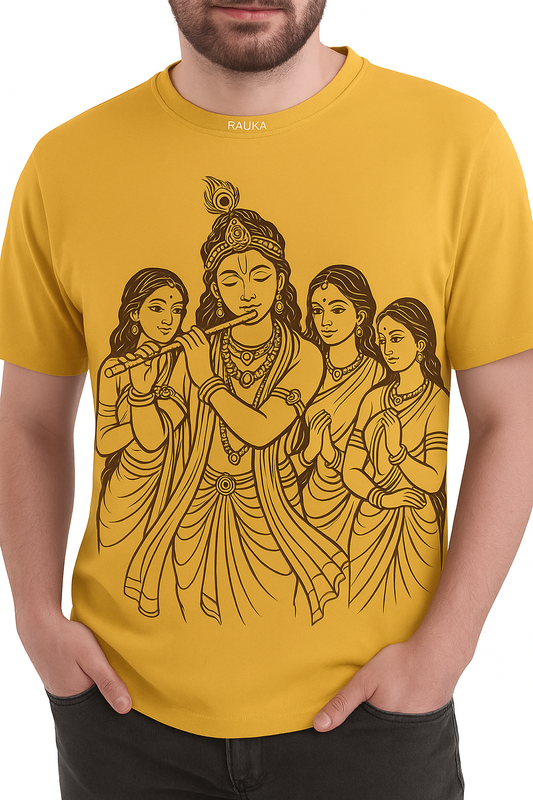 Divine Krishna with Gopikas T-Shirt – Spiritual Artwear